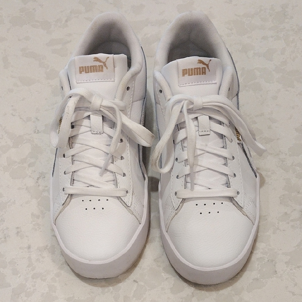Puma Court Sneakers Size 8 5 M White / Gold Accent